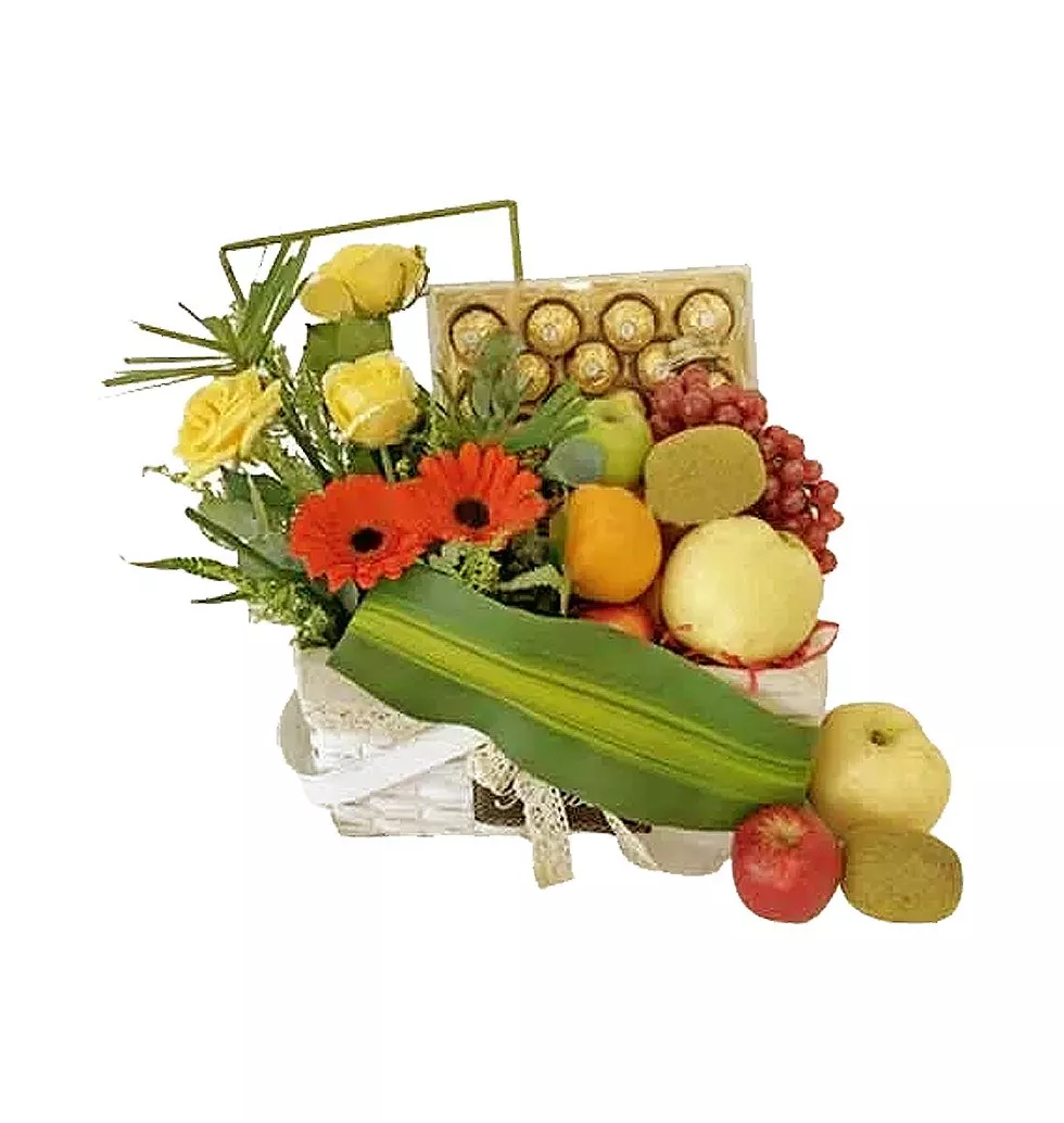 Exotic Silver Collection Fruits Assortments Basket