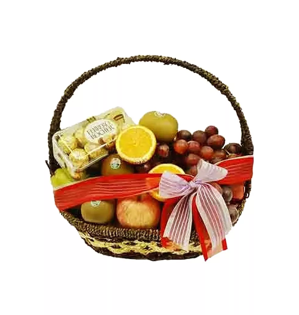 Premium Various Fruits N Ferraro Rocher Basket