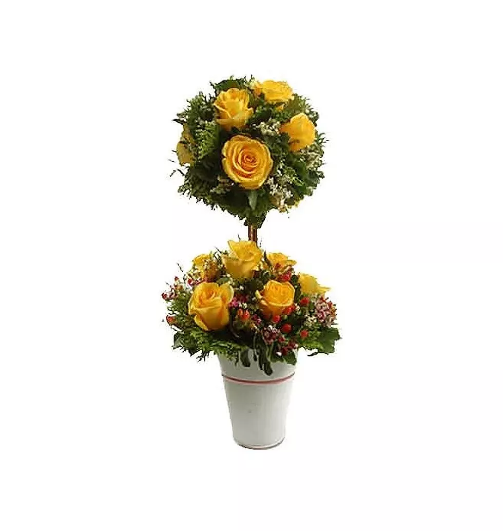 Charming Explosive Elegance Rose Topiary