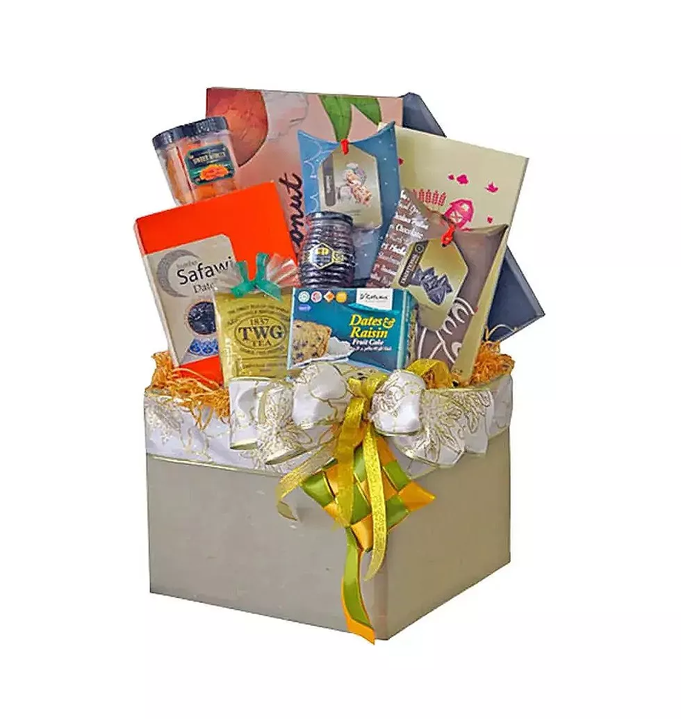 Hamper with delicacies