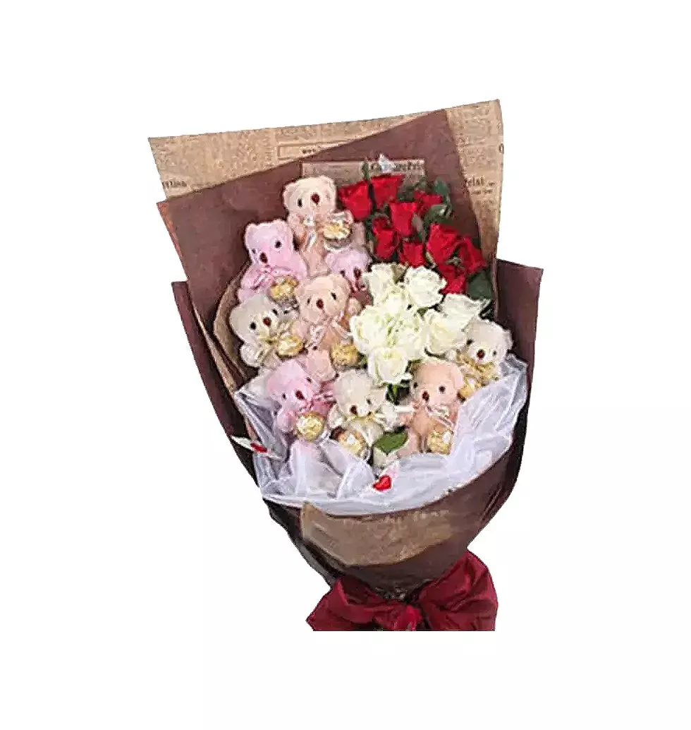 Lovely Bear and Flower Arrangement