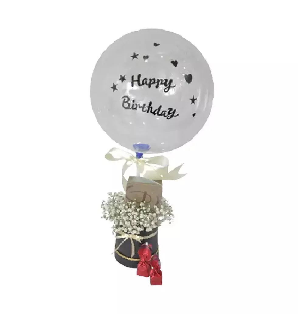 Baby Breath Chocolates and Balloon