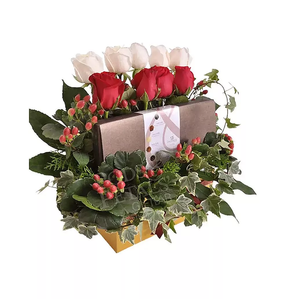 Rose encircled Chocolatey Basket