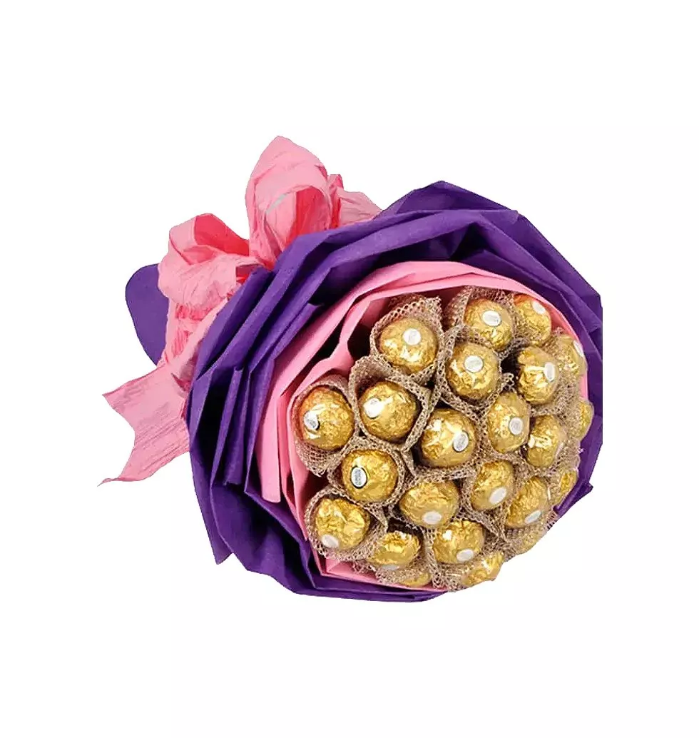 Ferrero Rochers arranged in bouquet