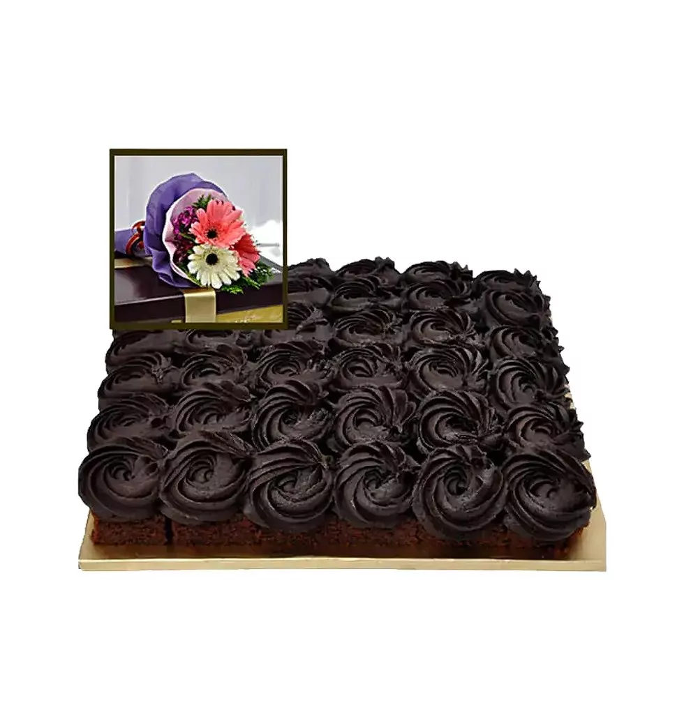 chocolate bites adorned with blossoms